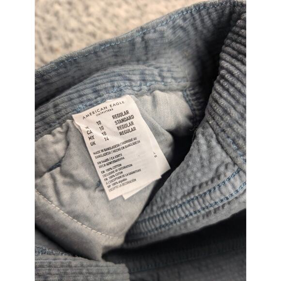 American Eagle Skirt Women 10 Blue Hi Rise A Line Classiccore Casual Corduroy - Picture 4 of 8